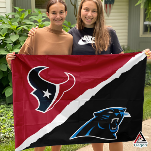 Texans vs Panthers House Divided Flag, NFL House Divided Flag