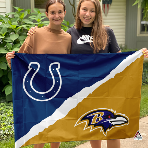 Colts vs Ravens House Divided Flag, NFL House Divided Flag