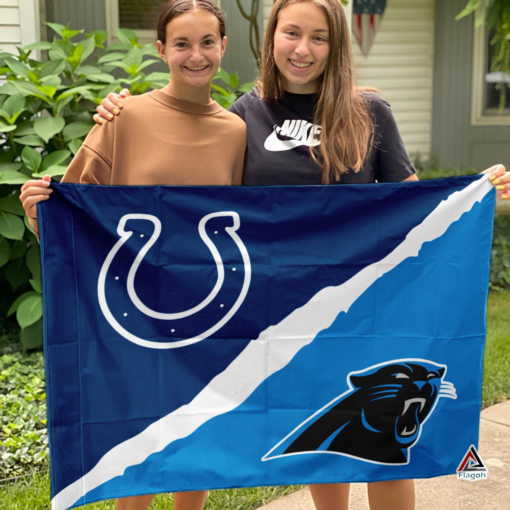 Colts vs Panthers House Divided Flag, NFL House Divided Flag