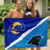 Los Angeles Rams vs Carolina Panthers House Divided Flag, NFL House Divided Flag