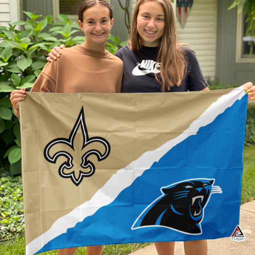 Saints vs Panthers House Divided Flag, NFL House Divided Flag