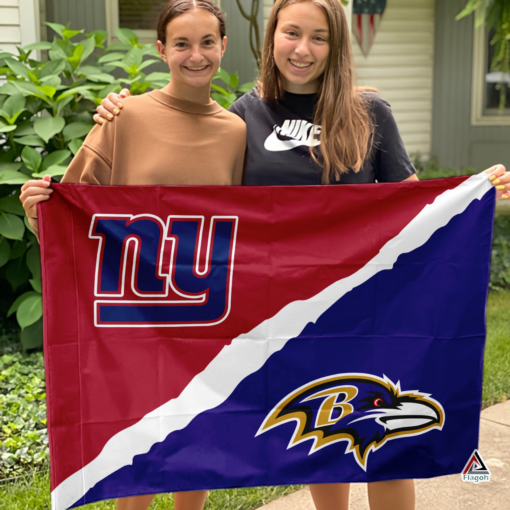 Giants vs Ravens House Divided Flag, NFL House Divided Flag