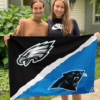 Philadelphia Eagles vs Carolina Panthers House Divided Flag, NFL House Divided Flag