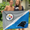 Pittsburgh Steelers vs Carolina Panthers House Divided Flag, NFL House Divided Flag