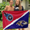 Tennessee Titans vs Baltimore Ravens House Divided Flag, NFL House Divided Flag