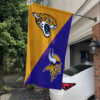 Jacksonville Jaguars vs Minnesota Vikings House Divided Flag, NFL House Divided Flag