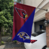 Baltimore Ravens vs Arizona Cardinals House Divided Flag, NFL House Divided Flag