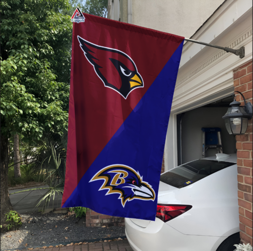 Cardinals vs Ravens House Divided Flag, NFL House Divided Flag