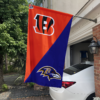 Baltimore Ravens vs Cincinnati Bengals House Divided Flag, NFL House Divided Flag