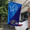 House Flag Mockup Baltimore Ravens vs Detroit Lions House Divided Flag 26