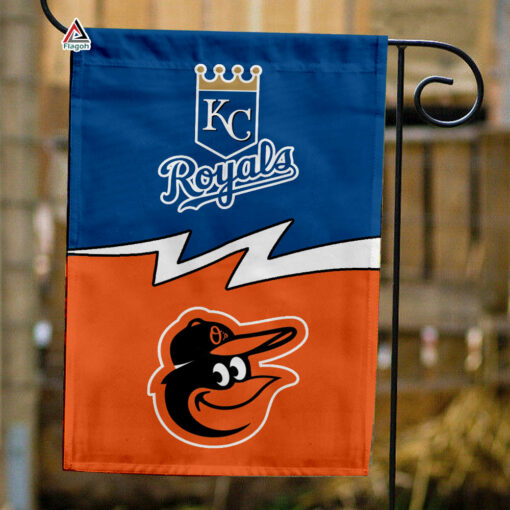 Royals vs Orioles House Divided Flag, MLB House Divided Flag