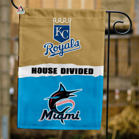 Royals vs Marlins House Divided Flag, MLB House Divided Flag