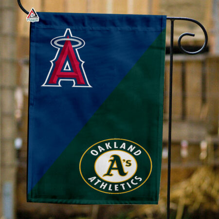 Angels vs Athletics House Divided Flag, MLB House Divided Flag