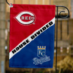 Reds vs Royals House Divided Flag, MLB House Divided Flag