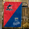 Marlins vs Royals House Divided Flag, MLB House Divided Flag