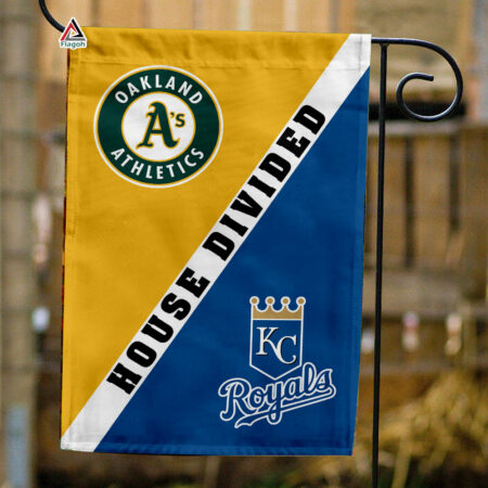 Athletics vs Royals House Divided Flag, MLB House Divided Flag