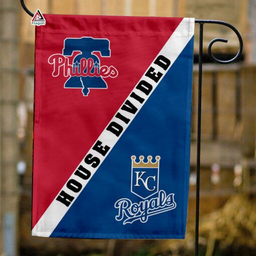 Phillies vs Royals House Divided Flag, MLB House Divided Flag