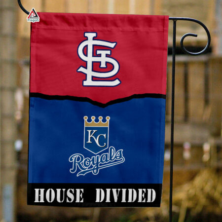 Cardinals vs Royals House Divided Flag, MLB House Divided Flag