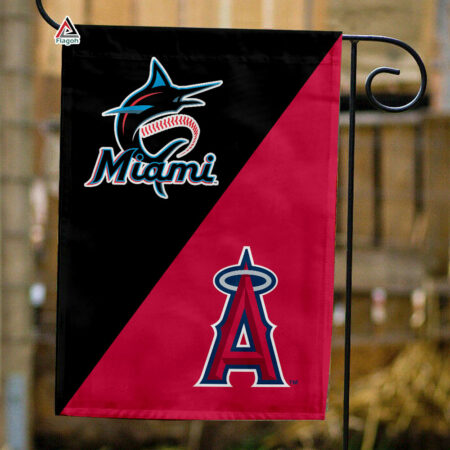 Marlins vs Angels House Divided Flag, MLB House Divided Flag