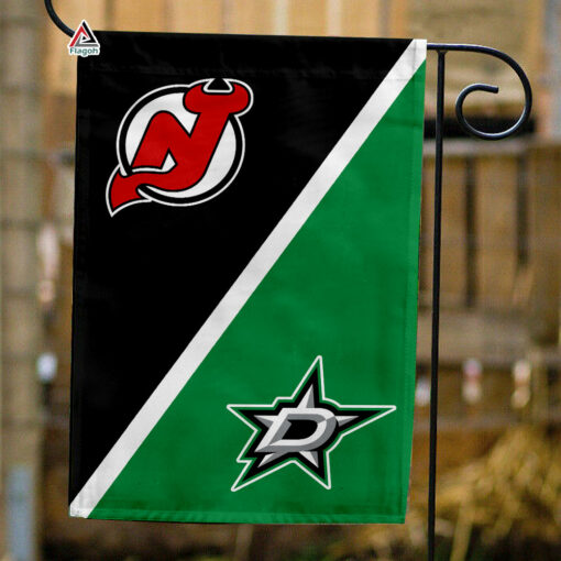 Devils vs Stars House Divided Flag, NHL House Divided Flag