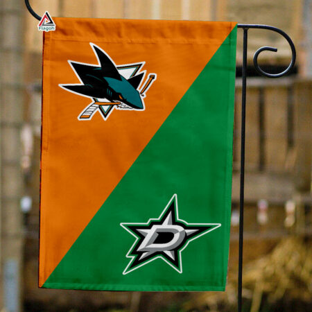 Sharks vs Stars House Divided Flag, NHL House Divided Flag