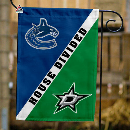 Canucks vs Stars House Divided Flag, NHL House Divided Flag
