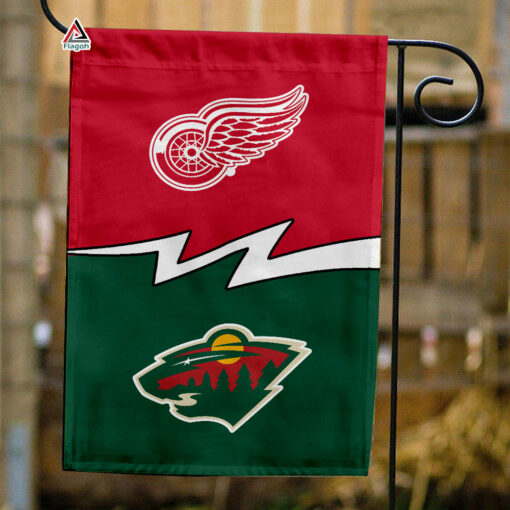 Red Wings vs Wild House Divided Flag, NHL House Divided Flag
