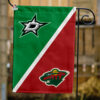 Stars vs Wild House Divided Flag, NHL House Divided Flag