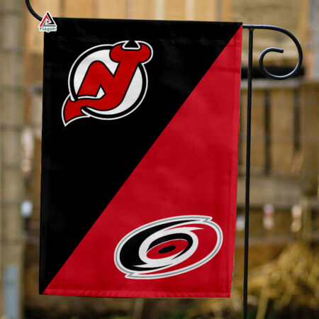 Devils vs Hurricanes House Divided Flag, NHL House Divided Flag