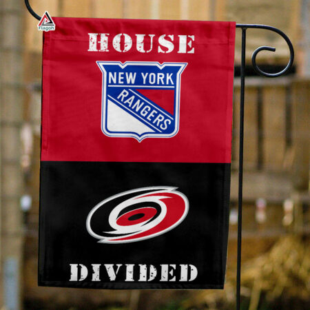Rangers vs Hurricanes House Divided Flag, NHL House Divided Flag