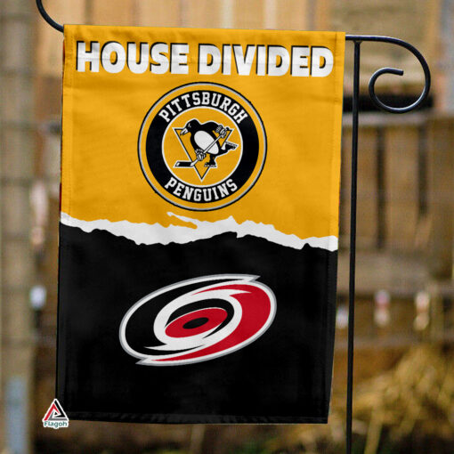 Penguins vs Hurricanes House Divided Flag, NHL House Divided Flag