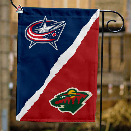 Blue Jackets vs Wild House Divided Flag, NHL House Divided Flag