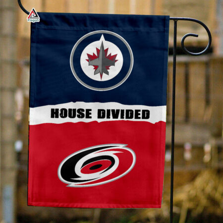 Jets vs Hurricanes House Divided Flag, NHL House Divided Flag
