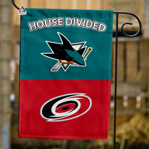Sharks vs Hurricanes House Divided Flag, NHL House Divided Flag