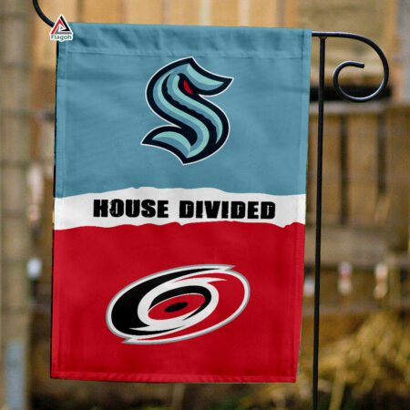 Kraken vs Hurricanes House Divided Flag, NHL House Divided Flag