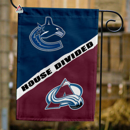 Canucks vs Avalanche House Divided Flag, NHL House Divided Flag