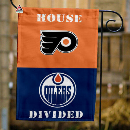 Flyers vs Oilers House Divided Flag, NHL House Divided Flag