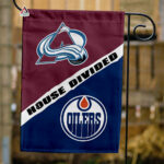 Avalanche vs Oilers House Divided Flag, NHL House Divided Flag