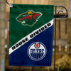 Wild vs Oilers House Divided Flag, NHL House Divided Flag