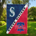 Mariners vs Phillies House Divided Flag, MLB House Divided Flag