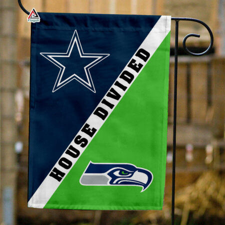 Cowboys vs Seahawks House Divided Flag, NFL House Divided Flag