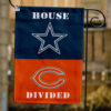 Cowboys vs Bears House Divided Flag, NFL House Divided Flag