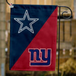 Cowboys vs Giants House Divided Flag, NFL House Divided Flag