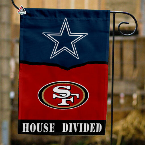 Cowboys vs 49ers House Divided Flag, NFL House Divided Flag