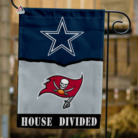 Cowboys vs Buccaneers House Divided Flag, NFL House Divided Flag