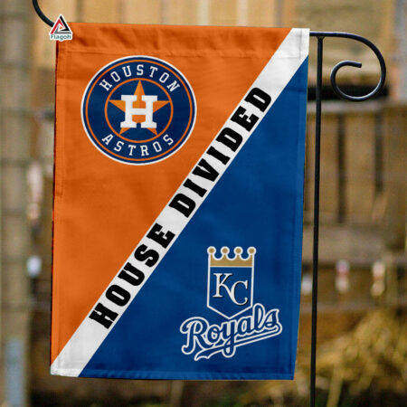 Astros vs Royals House Divided Flag, MLB House Divided Flag