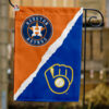 Astros vs Brewers House Divided Flag, MLB House Divided Flag