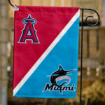 Angels vs Marlins House Divided Flag, MLB House Divided Flag