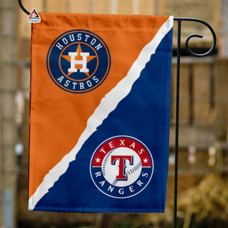 Astros vs Rangers House Divided Flag, MLB House Divided Flag