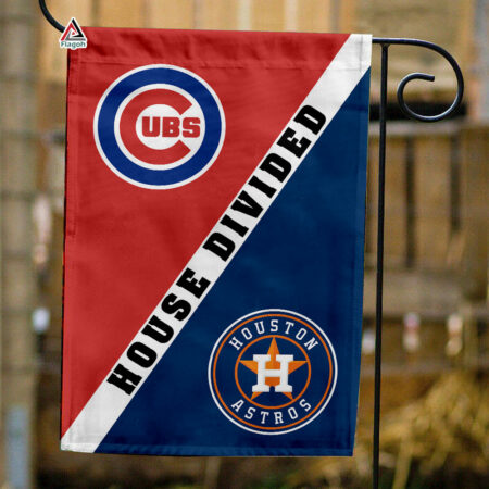 Cubs vs Astros House Divided Flag, MLB House Divided Flag